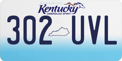 KY license plate 302UVL
