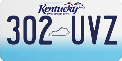 KY license plate 302UVZ