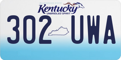 KY license plate 302UWA