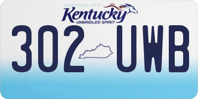 KY license plate 302UWB