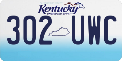 KY license plate 302UWC