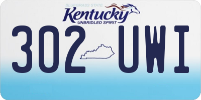 KY license plate 302UWI