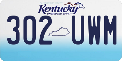 KY license plate 302UWM