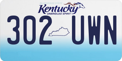 KY license plate 302UWN