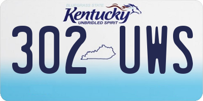 KY license plate 302UWS