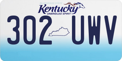 KY license plate 302UWV