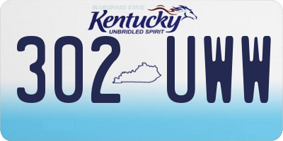 KY license plate 302UWW