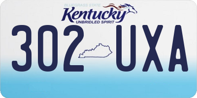 KY license plate 302UXA
