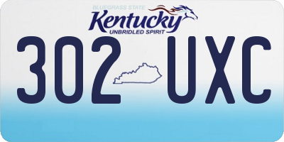 KY license plate 302UXC