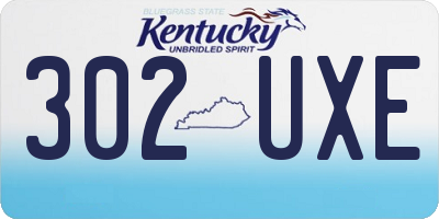 KY license plate 302UXE