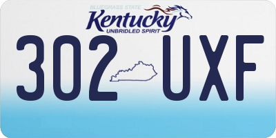 KY license plate 302UXF
