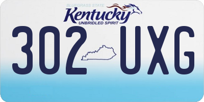 KY license plate 302UXG