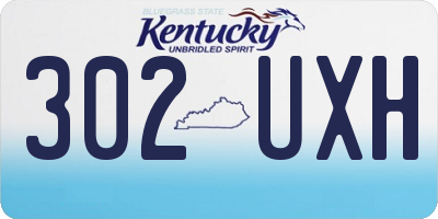 KY license plate 302UXH