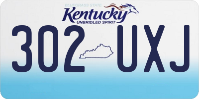 KY license plate 302UXJ