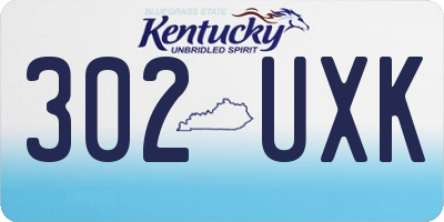 KY license plate 302UXK