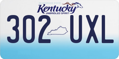 KY license plate 302UXL