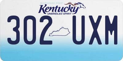 KY license plate 302UXM