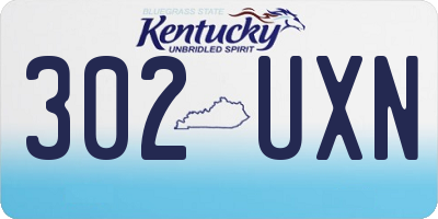 KY license plate 302UXN