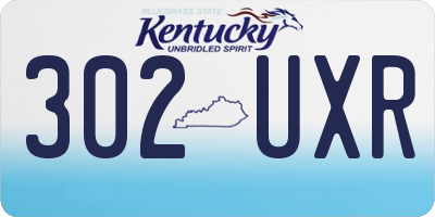 KY license plate 302UXR