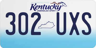 KY license plate 302UXS