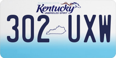 KY license plate 302UXW