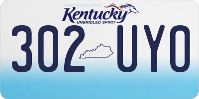 KY license plate 302UYO