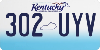 KY license plate 302UYV