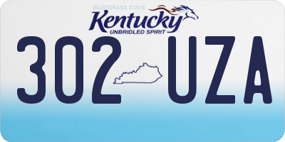 KY license plate 302UZA