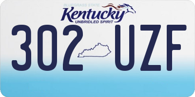 KY license plate 302UZF