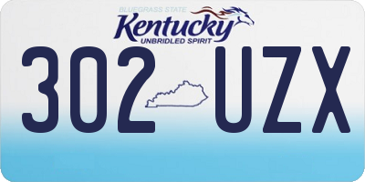 KY license plate 302UZX