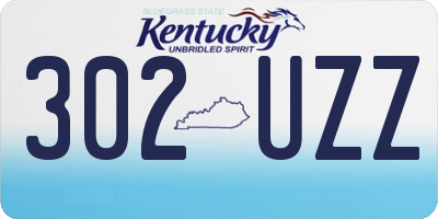 KY license plate 302UZZ