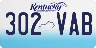 KY license plate 302VAB