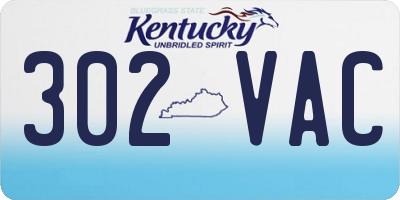 KY license plate 302VAC