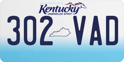 KY license plate 302VAD