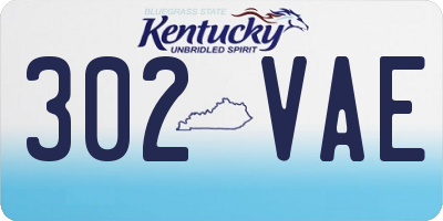 KY license plate 302VAE