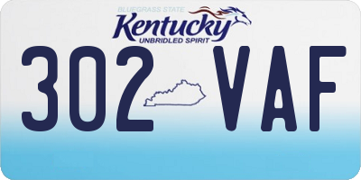 KY license plate 302VAF