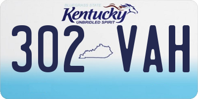 KY license plate 302VAH