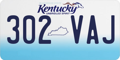 KY license plate 302VAJ