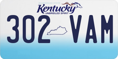 KY license plate 302VAM