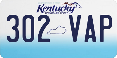 KY license plate 302VAP