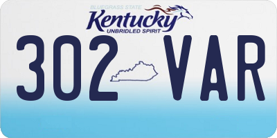 KY license plate 302VAR