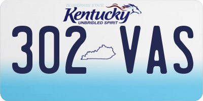 KY license plate 302VAS