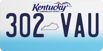 KY license plate 302VAU