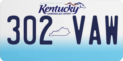 KY license plate 302VAW