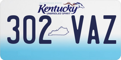 KY license plate 302VAZ