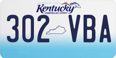 KY license plate 302VBA