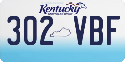 KY license plate 302VBF