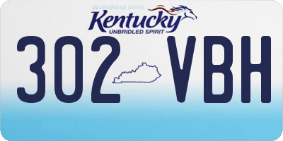 KY license plate 302VBH