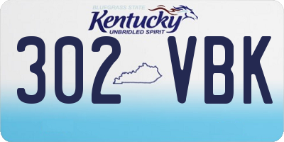 KY license plate 302VBK