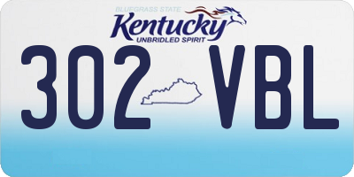 KY license plate 302VBL